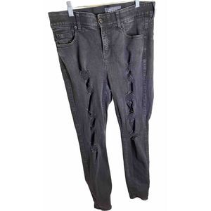 Torrid Denim Bombshell Skinny Jeans‎ Black Distressed Size 16T